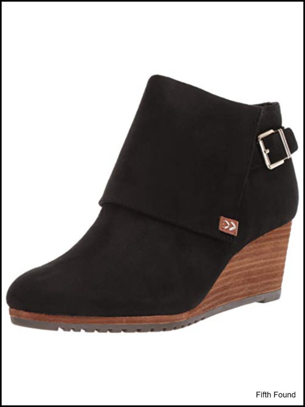 Womens Ankle Wedge Bootie Side Zip Buckle Comfort Insole Microfiber